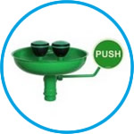 Safety Eye Showers with two shower heads, with bowl, for surface mounting