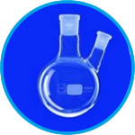 Round bottom flasks with two necks, side neck angled, DURAN®