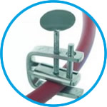 Screw tubing clip, 18/10 steel