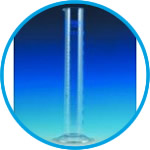 Measuring cylinders, borosilicate glass 3.3, tall form, class A, blue graduated