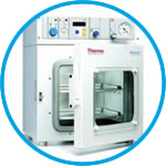 Compact vacuum oven Vacutherm™ VT 6025, with inert gas connection, digital pressure display, and recorder connection