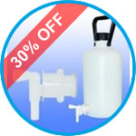 LLG-Aspirator Bottles, narrow neck, HDPE, with stopcock