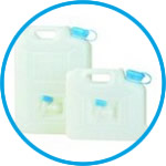 Jerrycan with integrated spout, HDPE