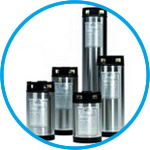 Ion exchange system with pressure-resistant stainless steel cartridges