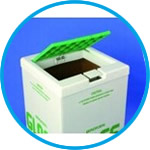 Cover for glass disposal cartons with 300 x 300 mm opening